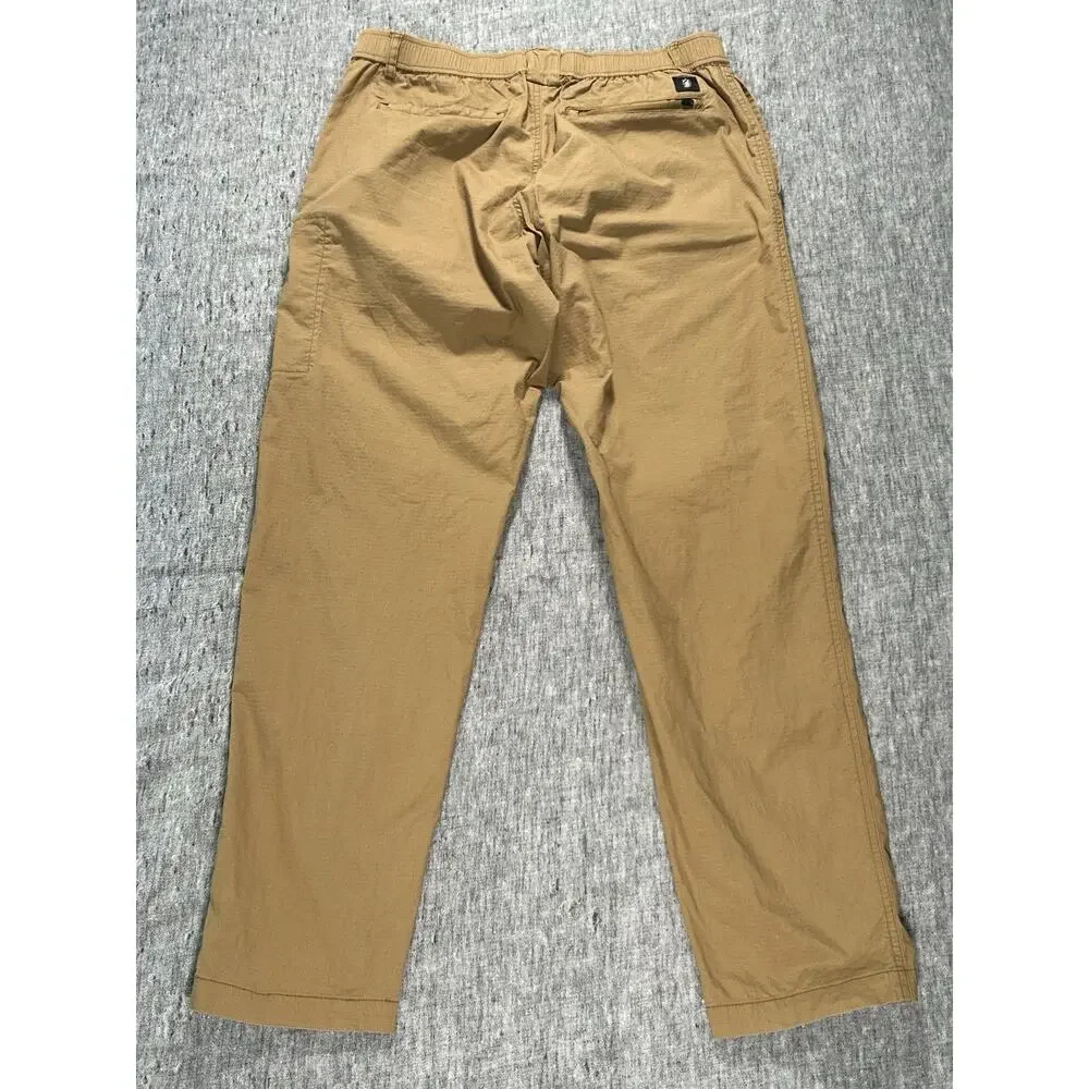 Wrmfzy Pants Mens Large Tan Ripstop Tactical Cargo Elastic Waist Stretch